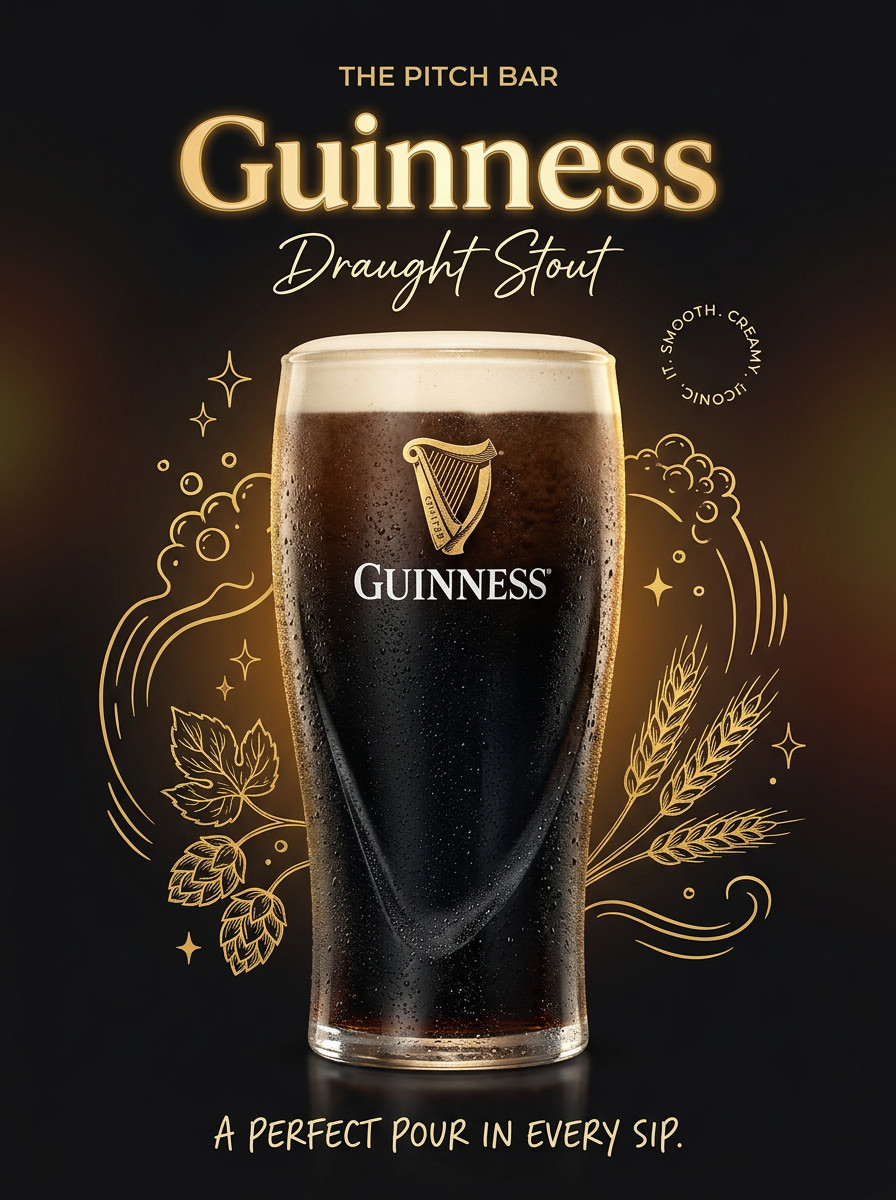 Guinness drink v The Pitch Praha
